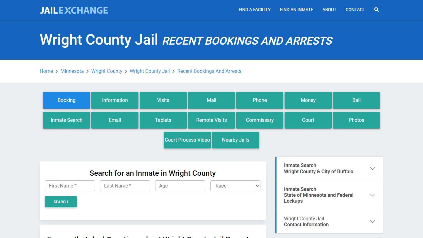 Wright County Jail MN Recent Arrests and Bookings - Jail Exchange